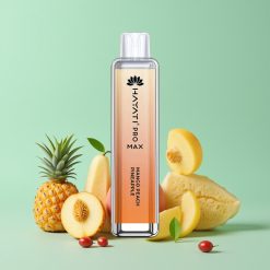 Hayati Pro Max 4000 Puffs Disposable Vape Mangų Persikų Ananasas, 2%/5% Nikotino, 1400mAh, 2ml/10ml