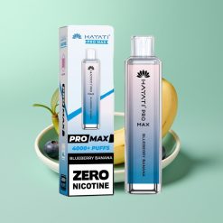 Hayati Pro Max 4000 Puffs Disposable Vape Mėlynųjų Aviečių Bananų, 2ml/10ml, 1400mAh, 2%/5%