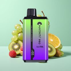 Hayati Pro Ultra 15000 Puffs Disposable Vape Kiwi Vynuogė Avietė, 850mAh, 2×12ml, 2%