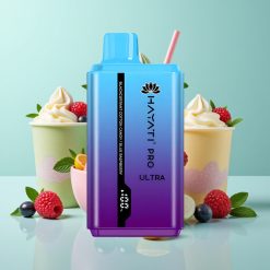 Hayati Pro Ultra 15000 Puffs Juodųjų serbentų medvilnės saldainiai mėlynosios avietės 850mAh 24ml 2%