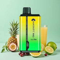 Hayati Pro Ultra 15000 Puffs Lietuviškai: Vynuogės Agurkas Obuolys Ananasas Passion Lim, 850mAh, 2×12ml, 2%