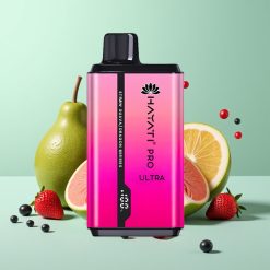 Hayati Pro Ultra 15000 Puffs žemuogė gvajava drakono uogos, 850mAh, 2×12ml, 2%